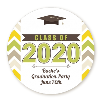  Brilliant Scholar - Round Personalized Graduation Party Sticker Labels Option 1