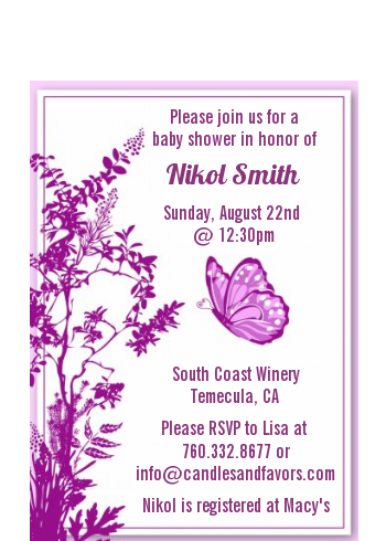 Butterfly - Baby Shower Petite Invitations