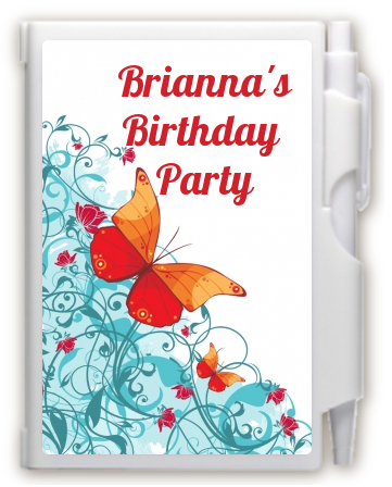 Butterfly Wishes - Birthday Party Personalized Notebook Favor