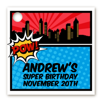 Calling All Superheroes - Personalized Birthday Party Card Stock Favor Tags