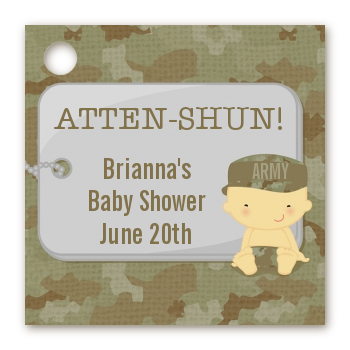  Camo Military - Personalized Baby Shower Card Stock Favor Tags Caucasian