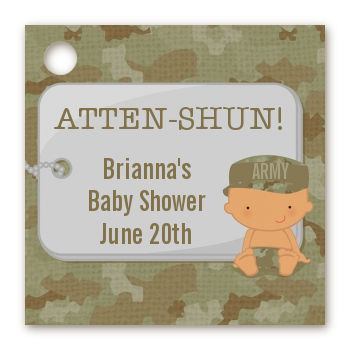  Camo Military - Personalized Baby Shower Card Stock Favor Tags Caucasian