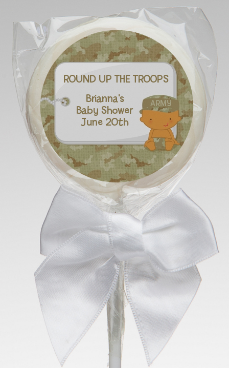  Camo Military - Personalized Baby Shower Lollipop Favors Caucasian