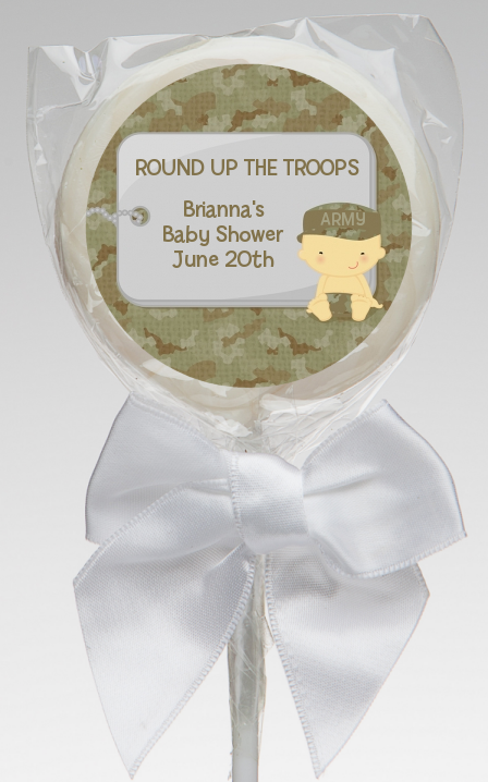  Camo Military - Personalized Baby Shower Lollipop Favors Caucasian