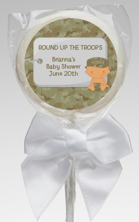  Camo Military - Personalized Baby Shower Lollipop Favors Caucasian