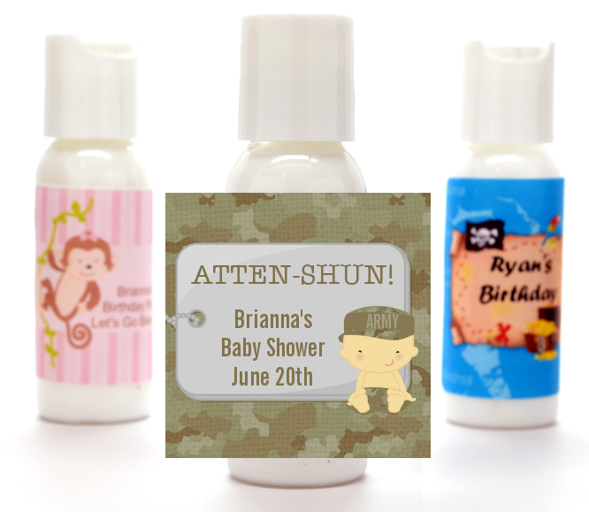  Camo Military - Personalized Baby Shower Lotion Favors Caucasian