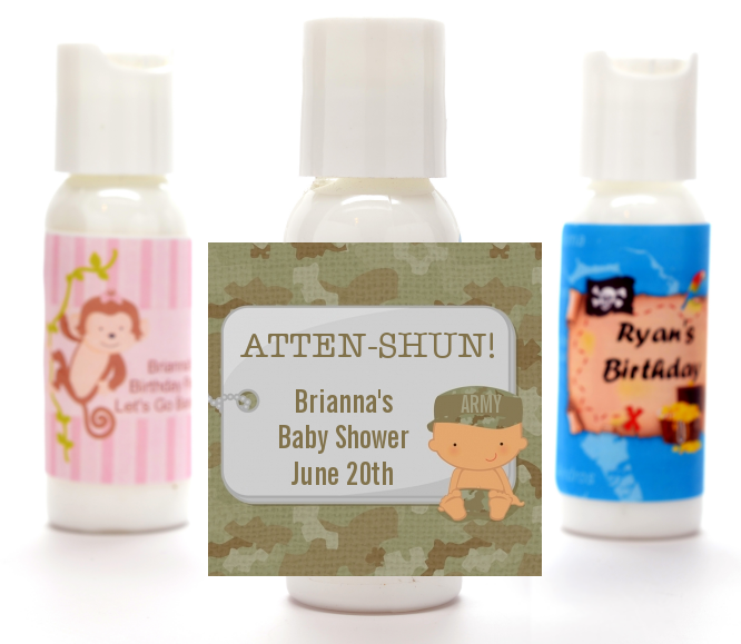  Camo Military - Personalized Baby Shower Lotion Favors Caucasian