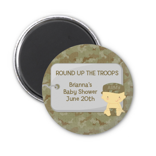  Camo Military - Personalized Baby Shower Magnet Favors Caucasian