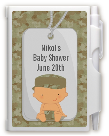  Camo Military - Baby Shower Personalized Notebook Favor Caucasian