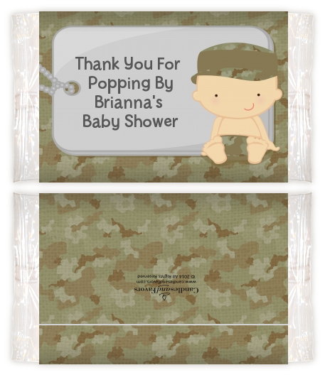  Camo Military - Personalized Popcorn Wrapper Baby Shower Favors Caucasian