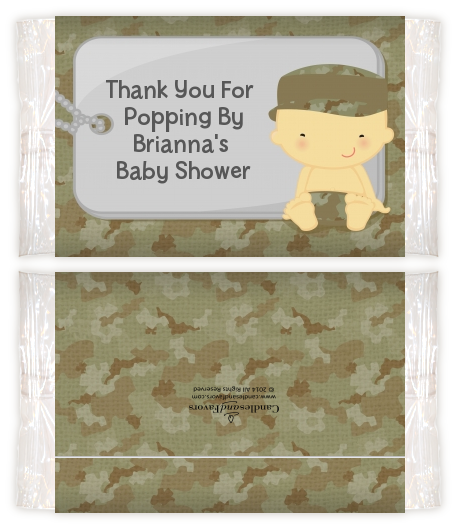  Camo Military - Personalized Popcorn Wrapper Baby Shower Favors Caucasian
