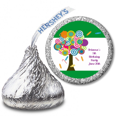 Candy Tree - Hershey Kiss Birthday Party Sticker Labels