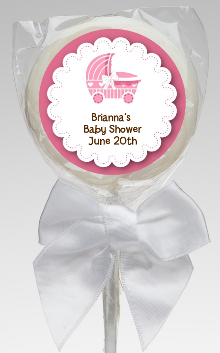  Carriage - Personalized Baby Shower Lollipop Favors Blue