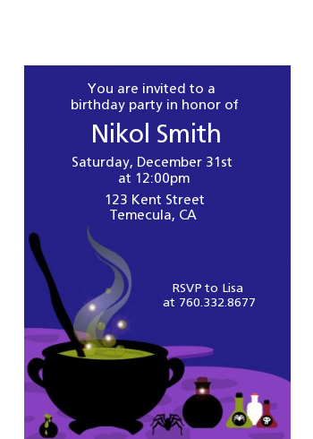 Cauldron & Potions - Birthday Party Petite Invitations