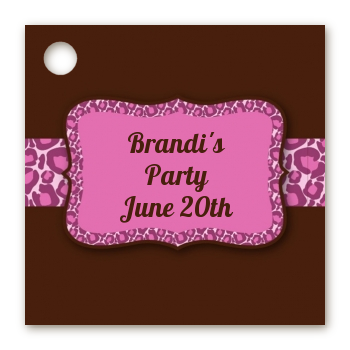 Cheetah Print Pink - Personalized Birthday Party Card Stock Favor Tags