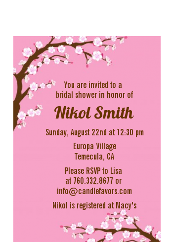 Cherry Blossom - Bridal Shower Petite Invitations