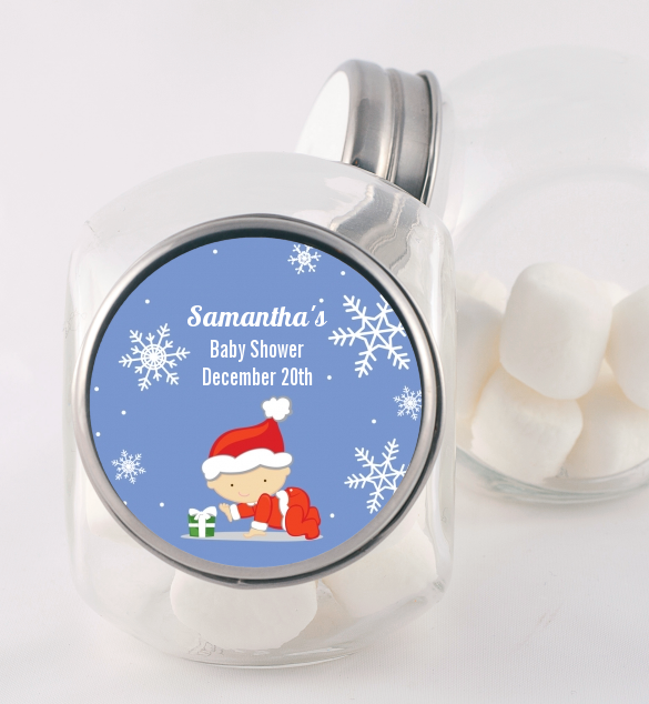  Christmas Baby Snowflakes - Personalized Baby Shower Candy Jar A