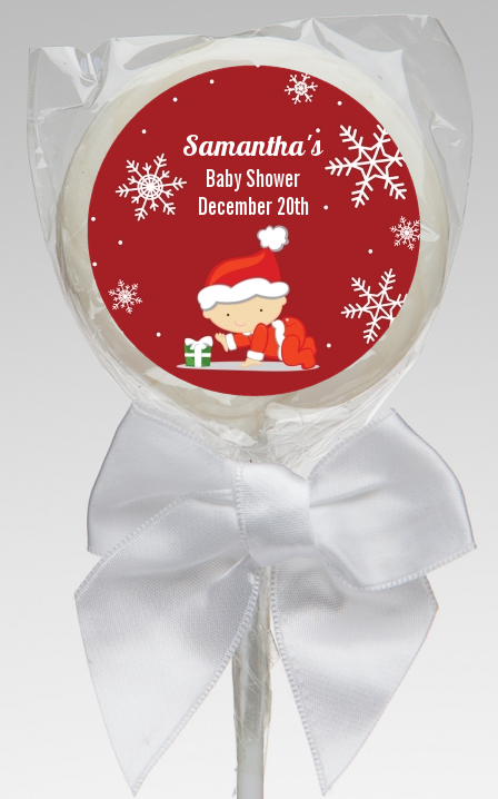  Christmas Baby Snowflakes - Personalized Baby Shower Lollipop Favors A