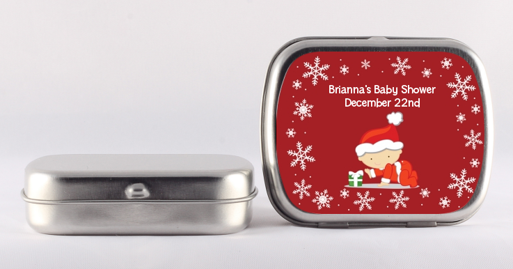  Christmas Baby Snowflakes - Personalized Baby Shower Mint Tins A