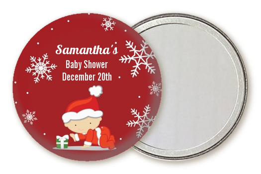  Christmas Baby Snowflakes - Personalized Baby Shower Pocket Mirror Favors A