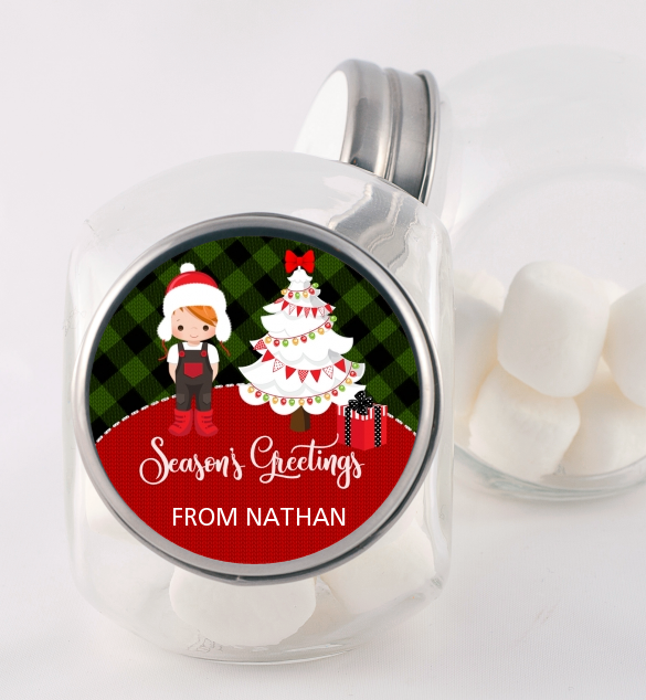  Christmas Boy - Personalized Christmas Candy Jar OPTION 1