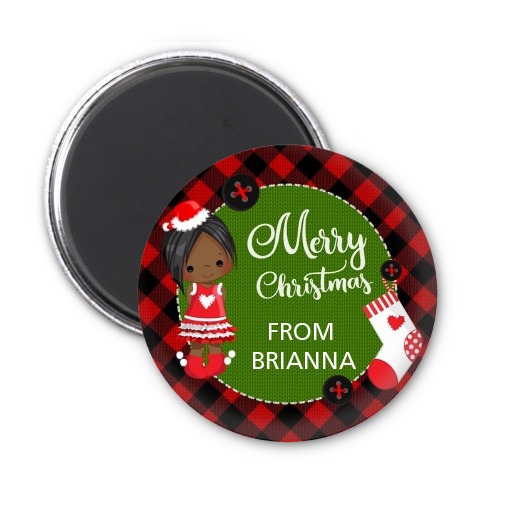  Christmas Girl - Personalized Christmas Magnet Favors Option 1
