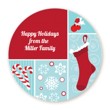  Christmas Spectacular - Round Personalized Christmas Sticker Labels 