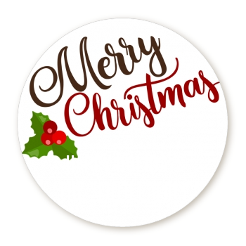  Christmas Time - Round Personalized Christmas Sticker Labels Option 1