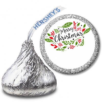  Christmas Time - Hershey Kiss Christmas Sticker Labels Option 1