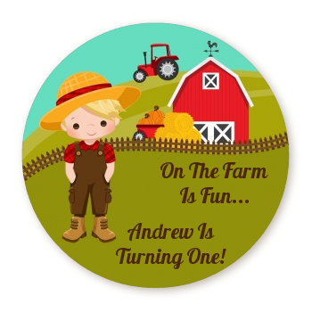 Country Boy On The Farm Personalized sticker labels Country Boy