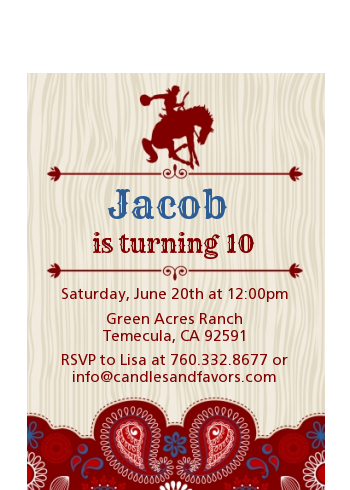 Cowboy Rider - Birthday Party Petite Invitations