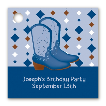 Cowboy Western - Personalized Birthday Party Card Stock Favor Tags