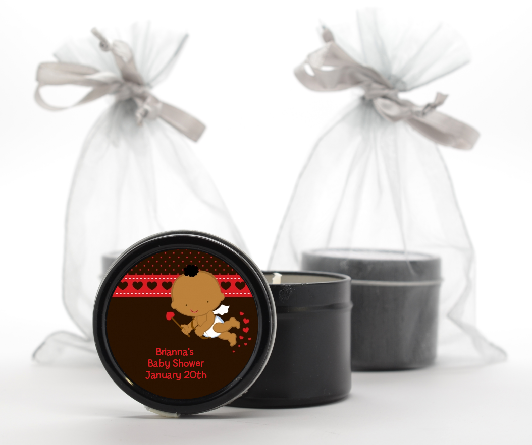  Cupid Baby Valentine's Day - Baby Shower Black Candle Tin Favors Caucasian