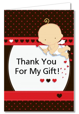  Cupid Baby Valentine's Day - Baby Shower Thank You Cards Caucasian