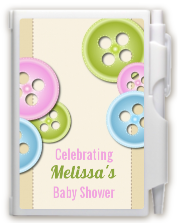 Cute As a Button - Baby Shower Personalized Notebook Favor