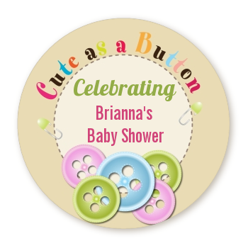  Cute As a Button - Personalized Baby Shower Table Confetti 