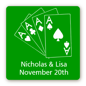 Deck of Cards - Square Personalized Bridal Shower Sticker Labels