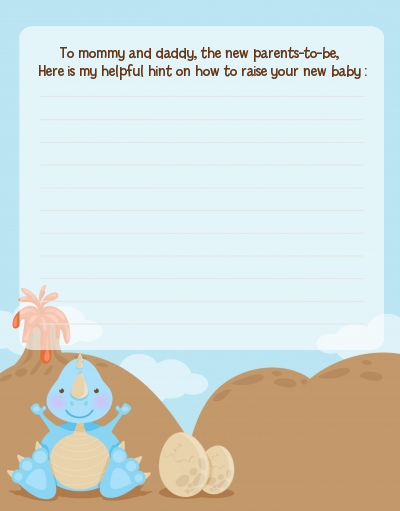 Dinosaur Baby Boy - Baby Shower Notes of Advice