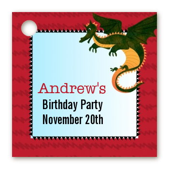 Dragon and Vikings - Personalized Birthday Party Card Stock Favor Tags