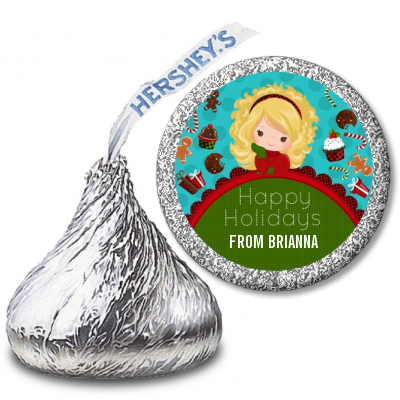  Dreaming of Sweet Treats - Hershey Kiss Christmas Sticker Labels Option 1