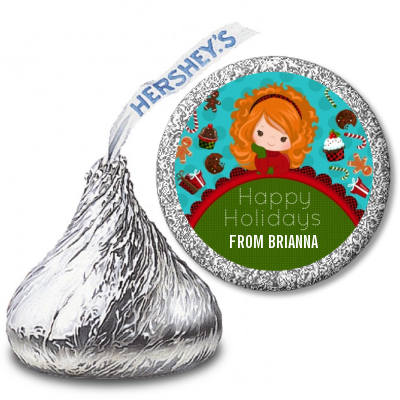  Dreaming of Sweet Treats - Hershey Kiss Christmas Sticker Labels Option 1