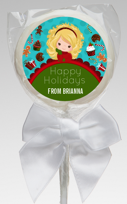  Dreaming of Sweet Treats - Personalized Christmas Lollipop Favors Option 1