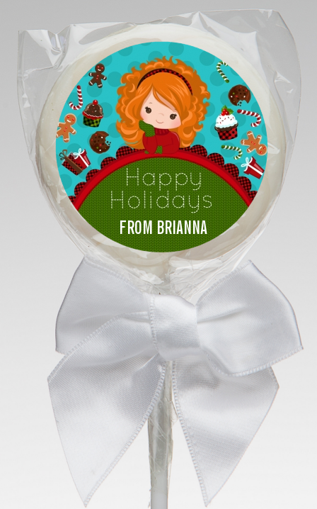  Dreaming of Sweet Treats - Personalized Christmas Lollipop Favors Option 1
