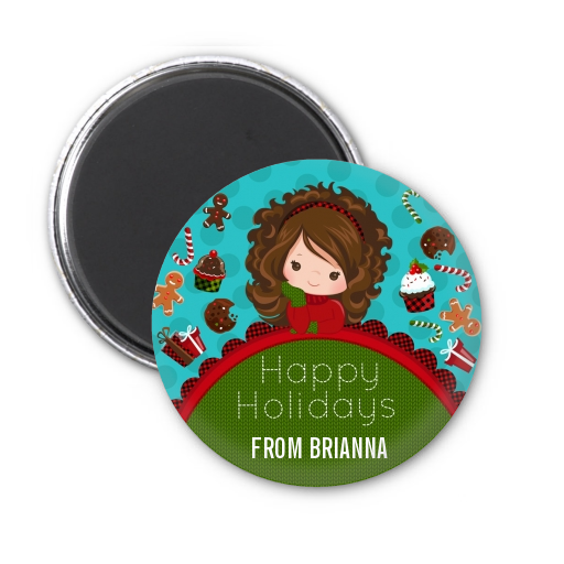  Dreaming of Sweet Treats - Personalized Christmas Magnet Favors Option 1