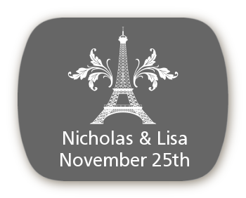 Eiffel Tower - Personalized Bridal Shower Rounded Corner Stickers