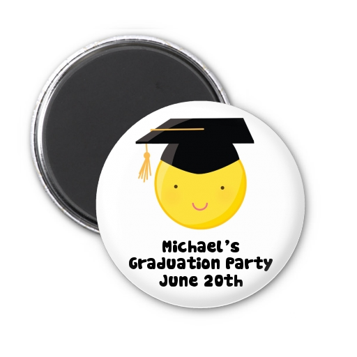  Emoji Graduate - Personalized Graduation Party Magnet Favors No Glasses