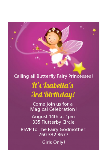 Fairy Princess - Birthday Party Petite Invitations