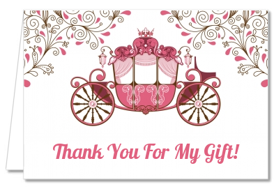 Fairy Tale Princess Carriage - Birthday Party Thank You Cards