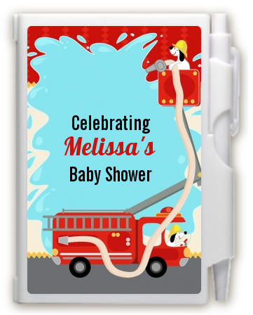 Fire Truck - Baby Shower Personalized Notebook Favor