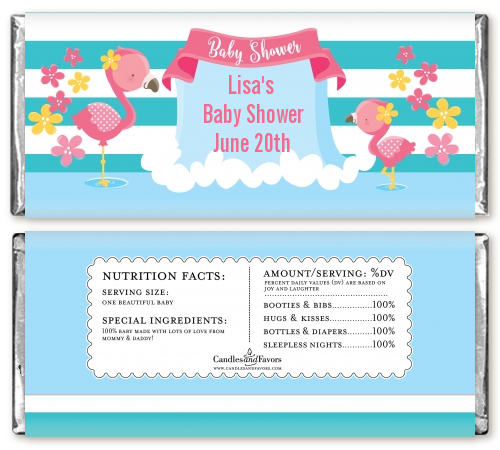  Flamingo - Personalized Baby Shower Candy Bar Wrappers Baby Shower